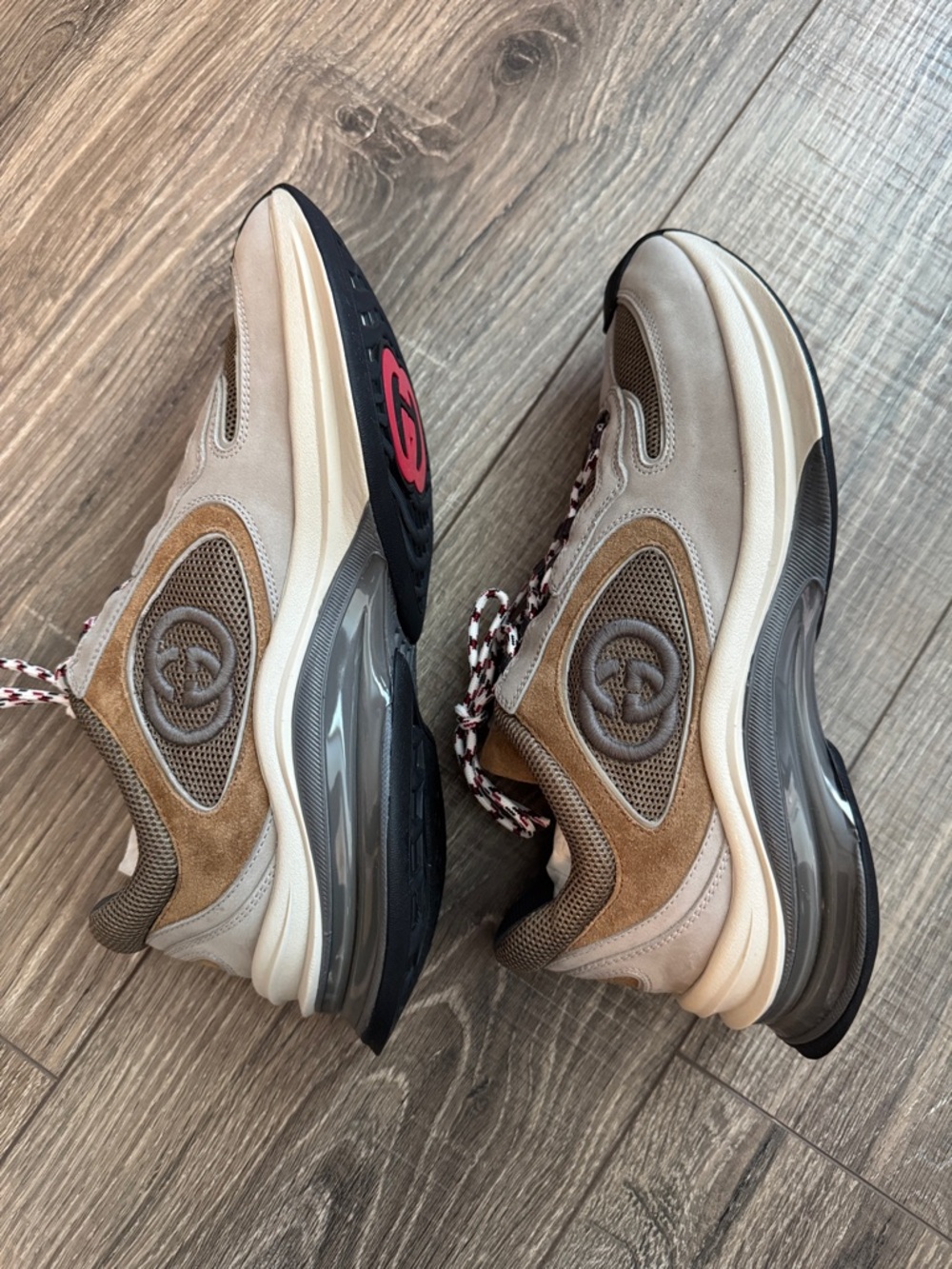 Gucci Taupe, Brown & Gray Women’s Runner Sneakers - Picture 3 of 11